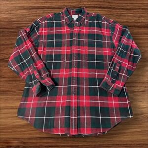 Vintage Field Gear Men Plaid Flannel Shirt XLT Red Green Long Sleeve Button Down